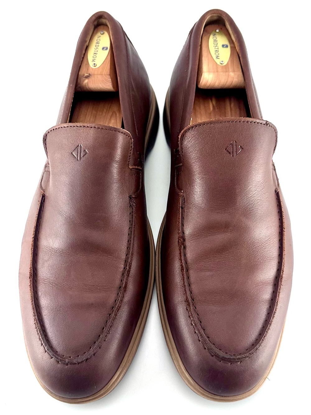 Amberjack The Loafer Chestnut Brown Leather Slip On Dress Shoes Men Size 10.5M